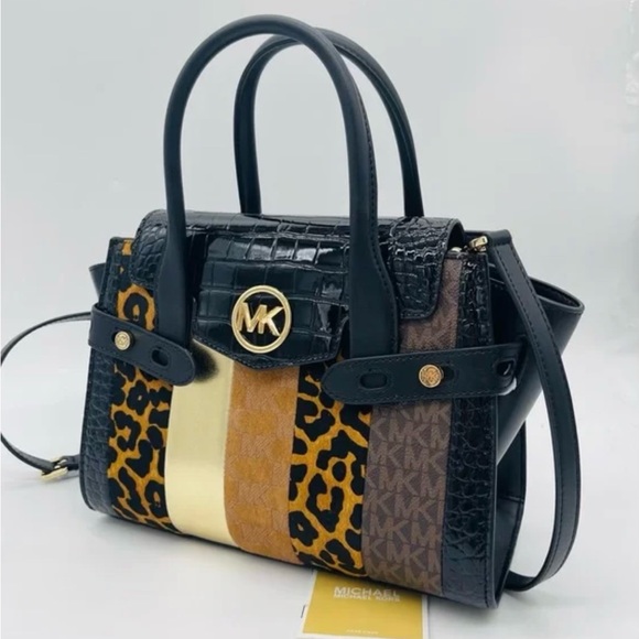 Michael Kors Handbags - New NWT  AUTHENTIC Michael Kors Carmen Medium Mixed Materials Black